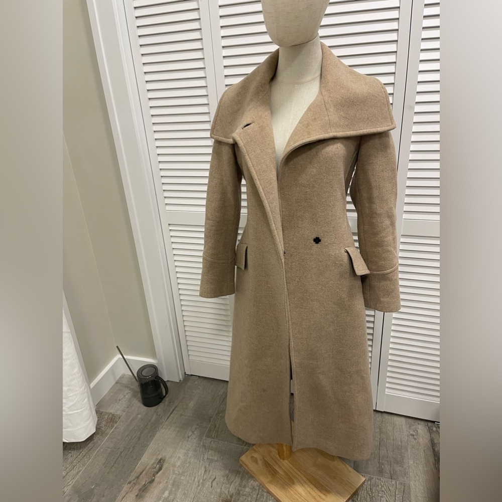 Zara Wool One Button Belted Long Coat
